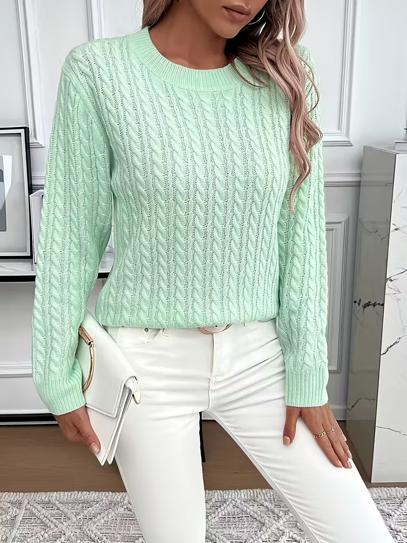 Ravae Comfortable Cable Knit Sweater For Everyday Chic by Selouva
