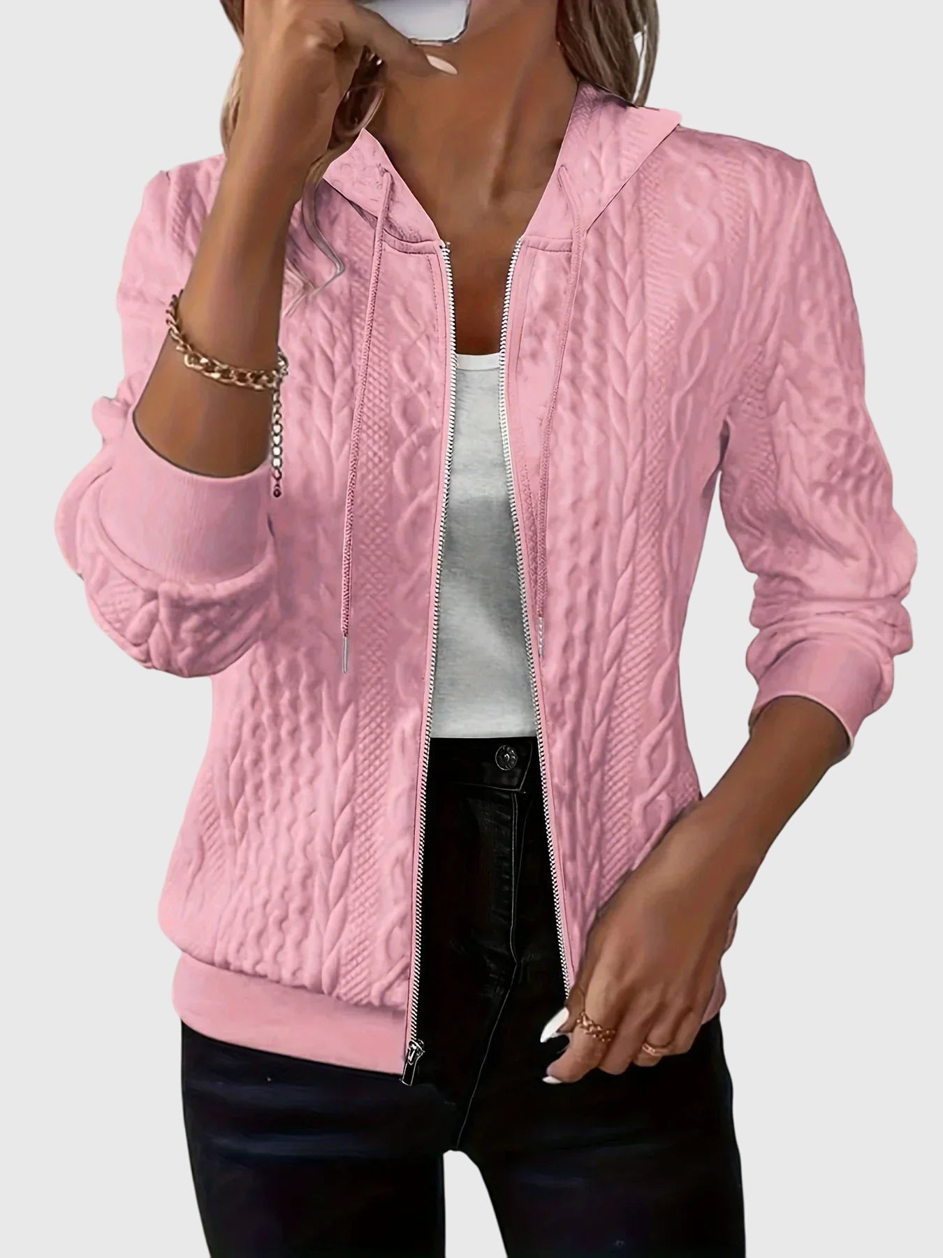 Lena Hoodie With Zipper Womens Lightweight Quilted Jacket by Selouva
