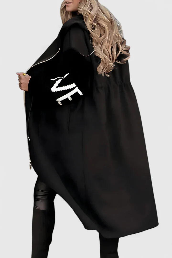 Women's Hooded Coat with Large Pockets for Casual Outings by Selouva