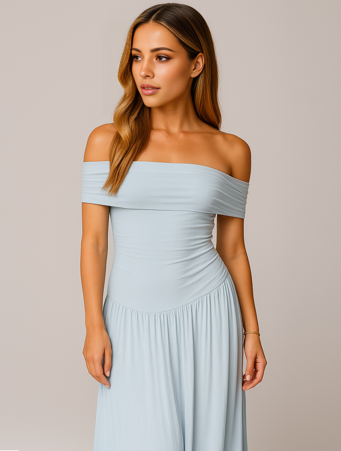 Bella | Women's Wedding Guest Pleated Maxi Dress by Selouva