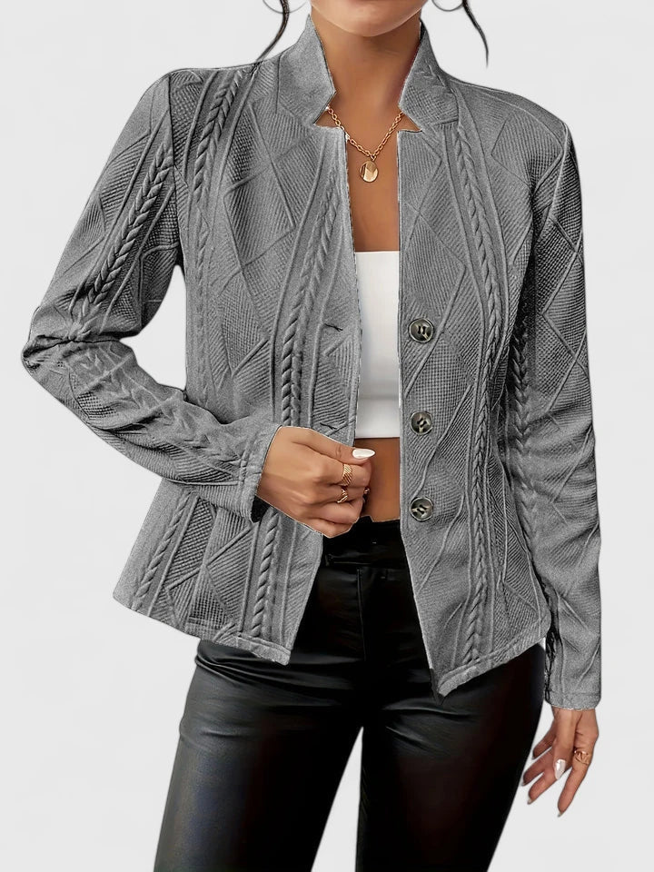Hayleigha Elegant Quilted Blazer With Tailored Fit And Machine Washable by Selouva