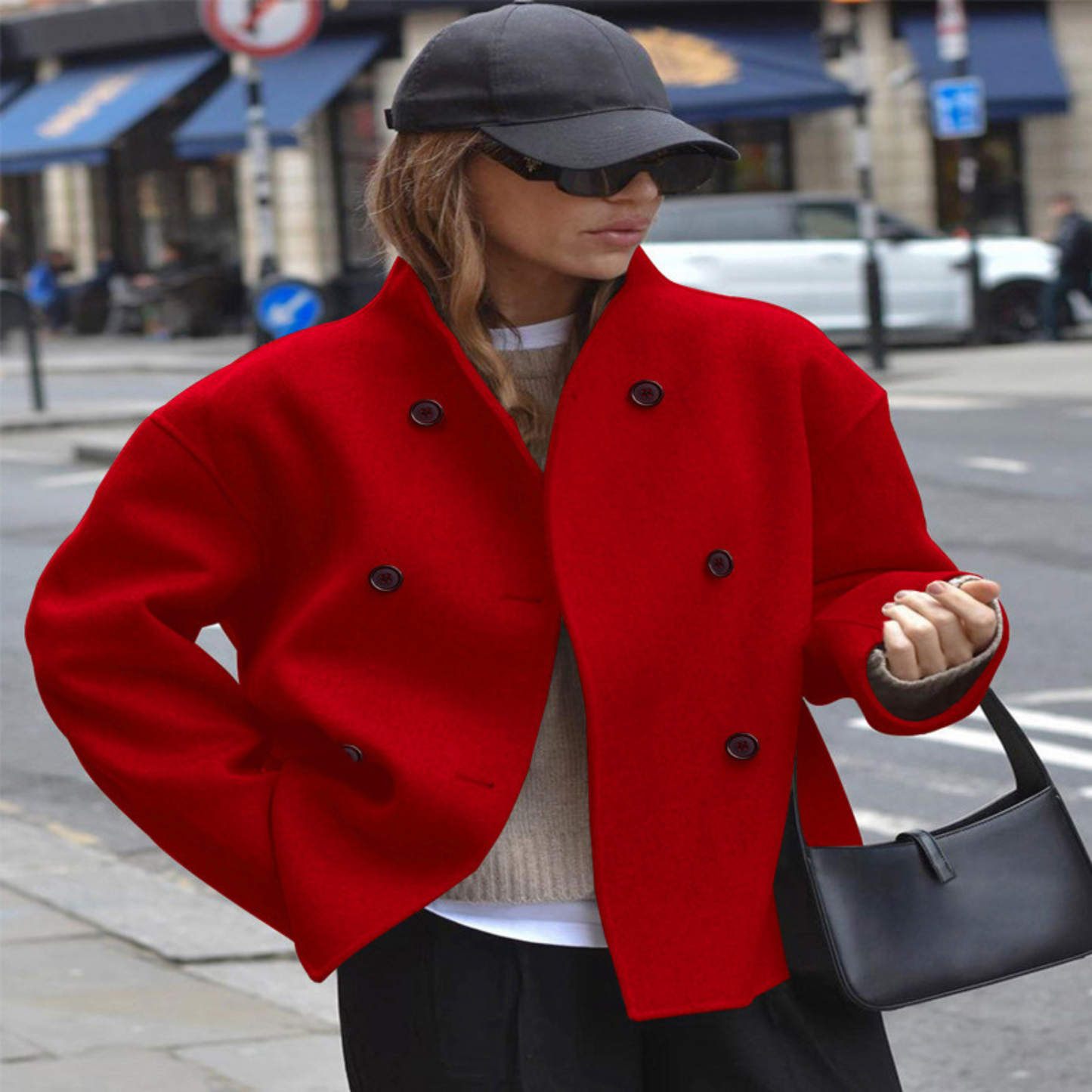 Bini - Cozy Long Sleeve Stand Collar Coat by Selouva