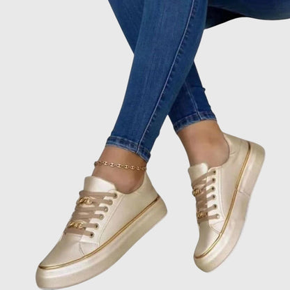 Camille Stylish Orthopedic Shoes With Gold Chain Accent For Women by Selouva