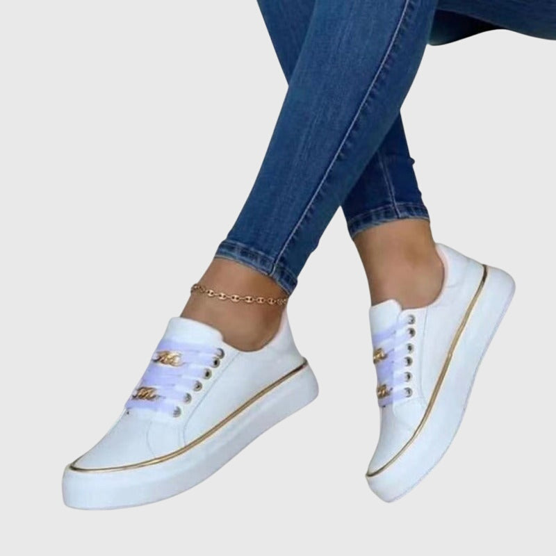 Camille Stylish Orthopedic Shoes With Gold Chain Accent For Women by Selouva