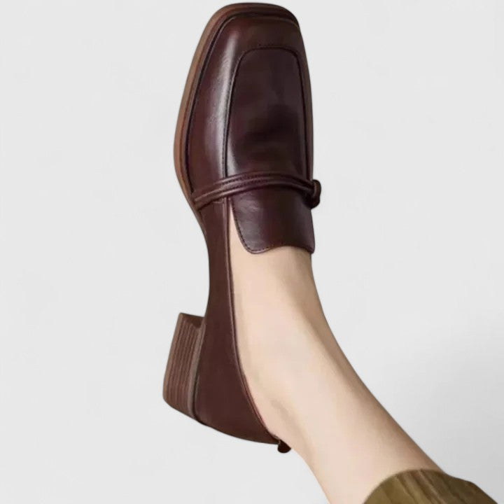 Dixie Orthopedic Loafers Vintage Square Toe Comfort Shoes by Selouva