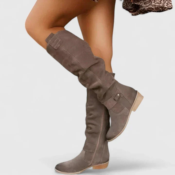 Ryzeliah Orthopedic Knee High Boots With Gel Sole And 4 Cm Heel by Selouva