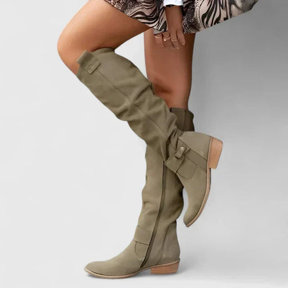 Ryzeliah Orthopedic Knee High Boots With Gel Sole And 4 Cm Heel by Selouva