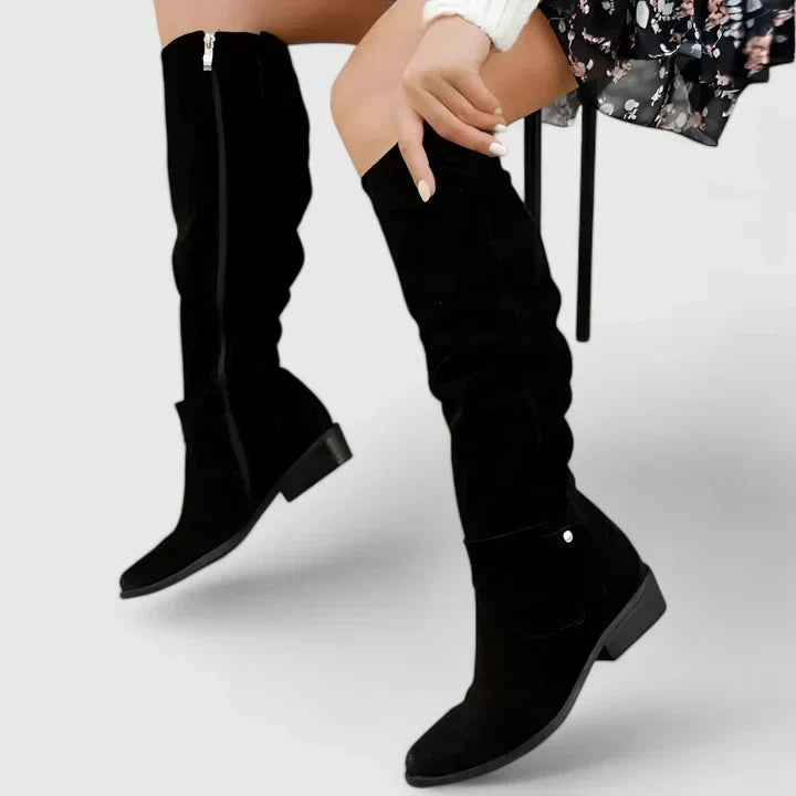 Ryzeliah Orthopedic Knee High Boots With Gel Sole And 4 Cm Heel by Selouva