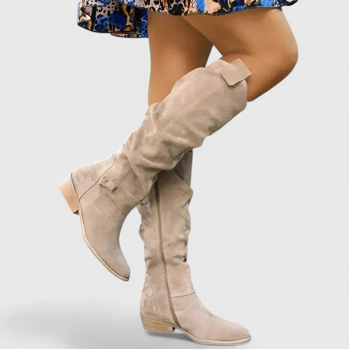 Ryzeliah Orthopedic Knee High Boots With Gel Sole And 4 Cm Heel by Selouva