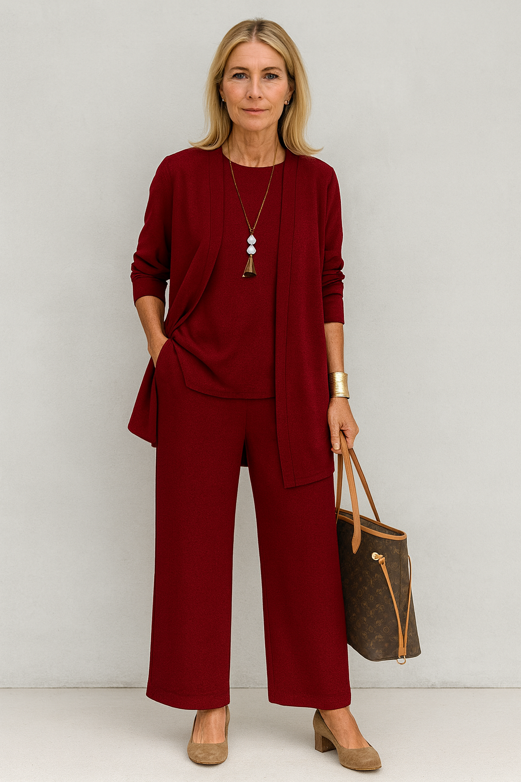 Women's 3-Piece Set with Top Cardigan by Selouva