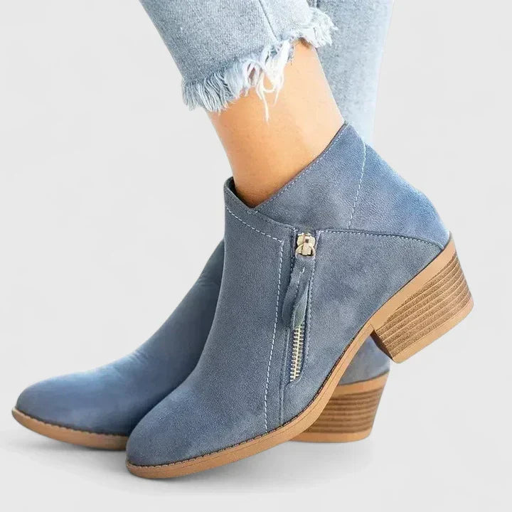 Auryziah Orthopedic Ankle Boots Cushioned Sole With Side Zipper by Selouva