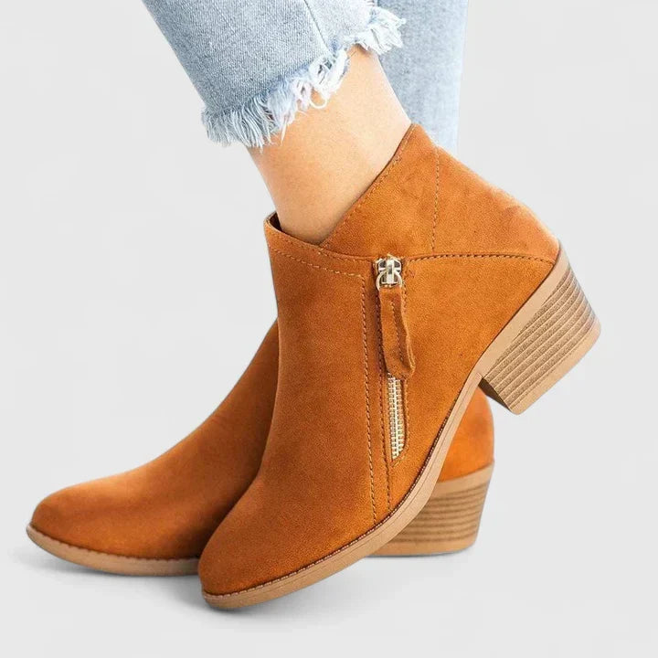 Auryziah Orthopedic Ankle Boots Cushioned Sole With Side Zipper by Selouva