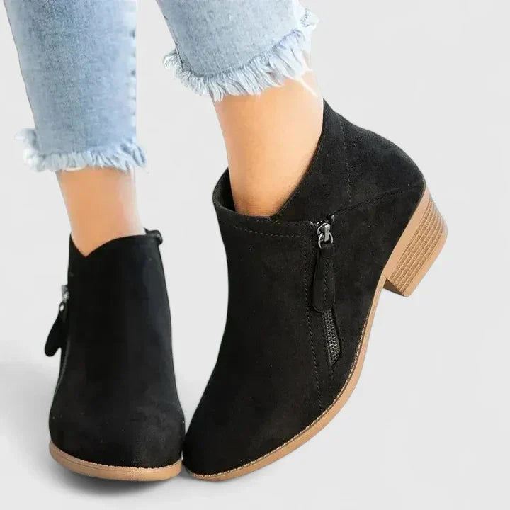 Auryziah Orthopedic Ankle Boots Cushioned Sole With Side Zipper by Selouva