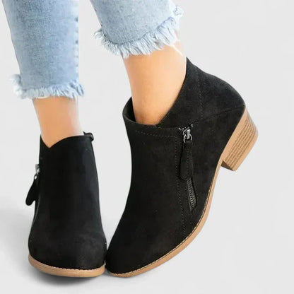 Auryziah Orthopedic Ankle Boots Cushioned Sole With Side Zipper by Selouva