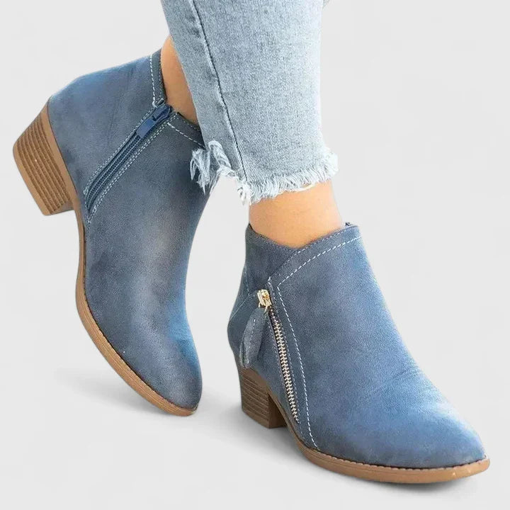 Auryziah Orthopedic Ankle Boots Cushioned Sole With Side Zipper by Selouva