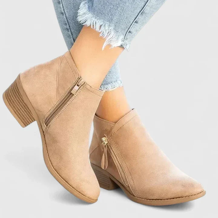 Auryziah Orthopedic Ankle Boots Cushioned Sole With Side Zipper by Selouva