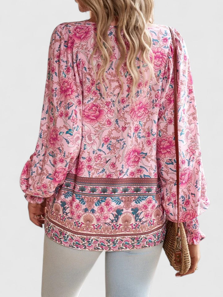 Women's Blouse with Tie-Neck for Work by Selouva