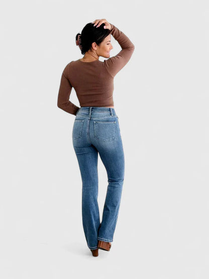Eryzandra Sophisticated Bootcut Jeans With Smoothing Waistband by Selouva