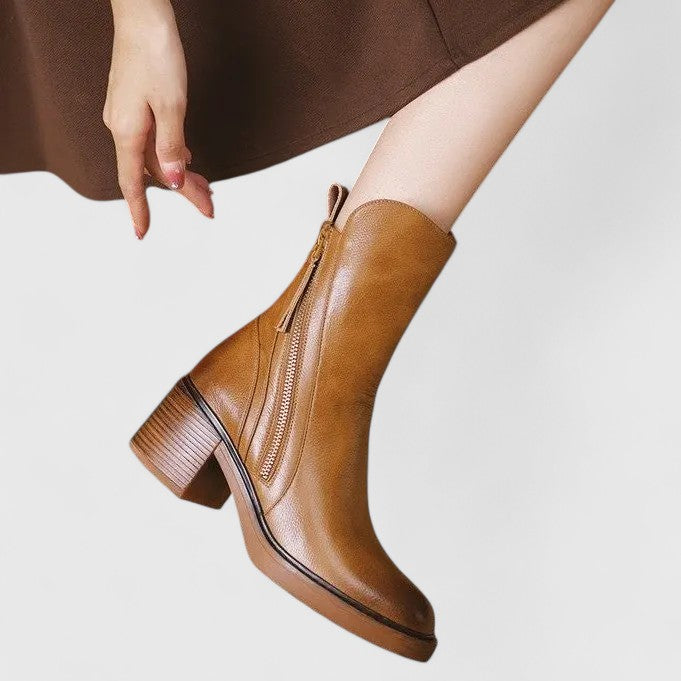 Gabby Elegant Boots For Women Comfortable Ankle Boots With Zipper by Selouva