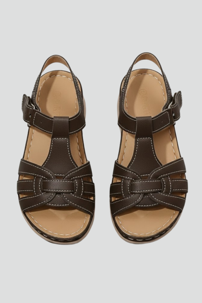 Hannah Womens Retro Strap Sandals With Buckle Fastening by Selouva