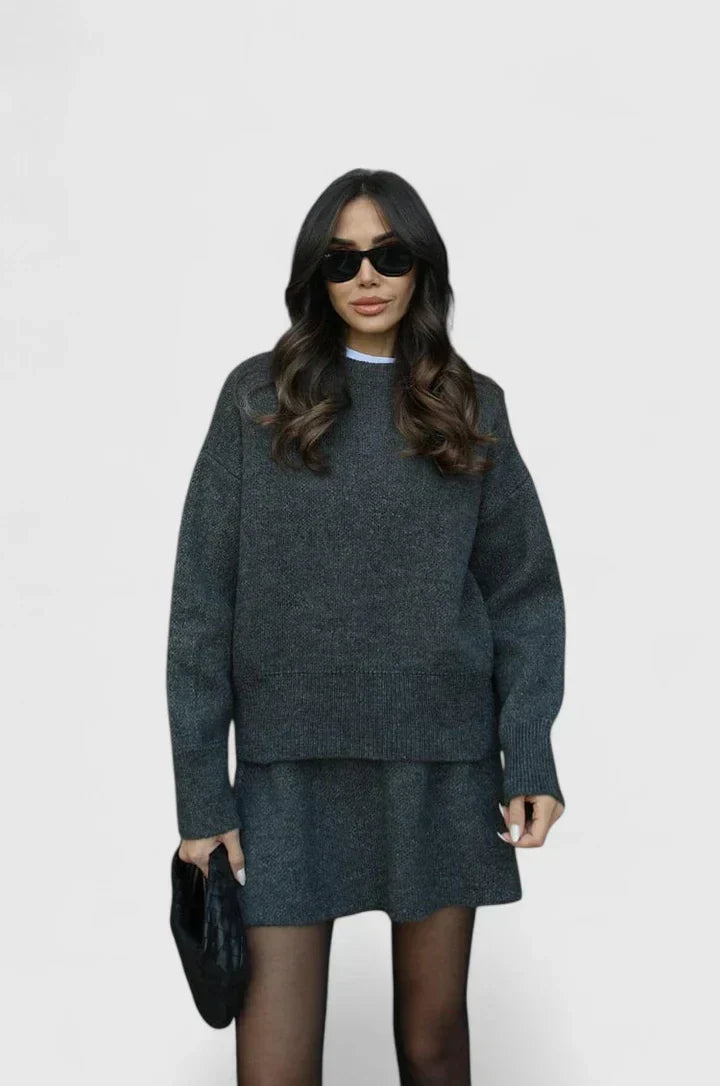 Women's Burgundy Knit Set Cozy by Selouva
