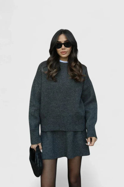 Women's Burgundy Knit Set Cozy by Selouva