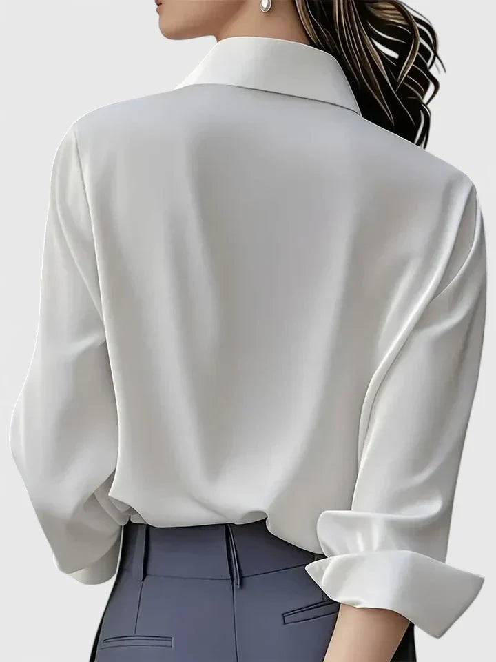 Women's Button-Down Blouse with Collar by Selouva