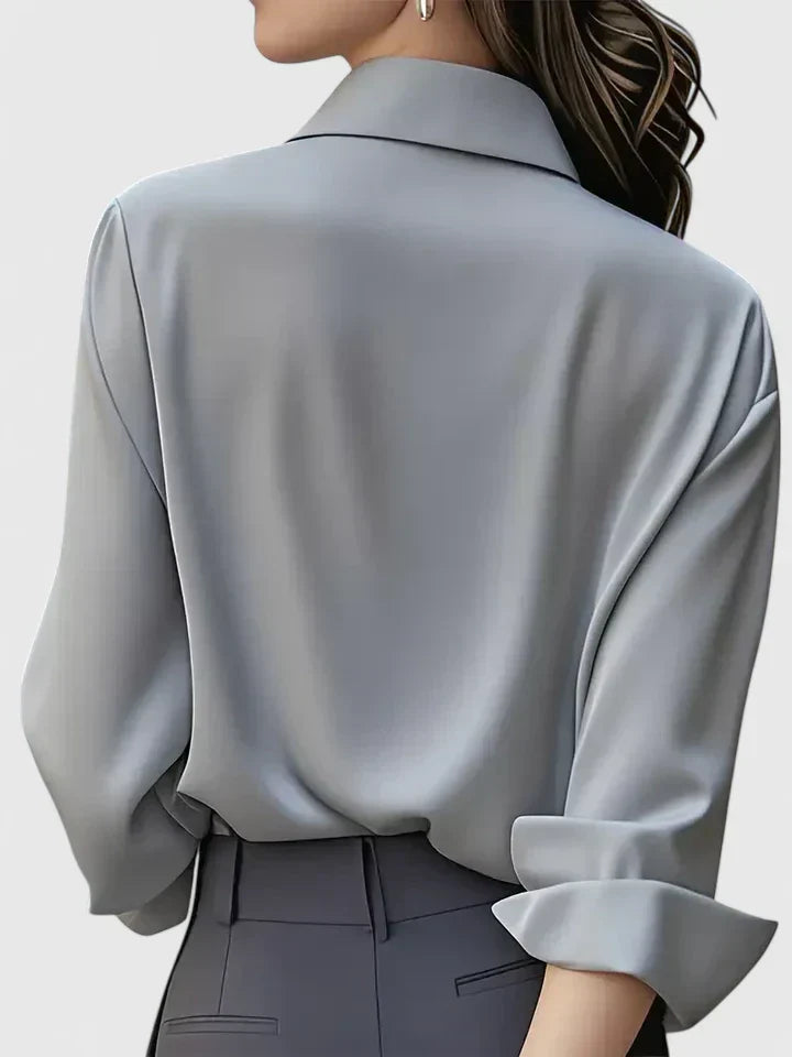 Women's Button-Down Blouse with Collar by Selouva