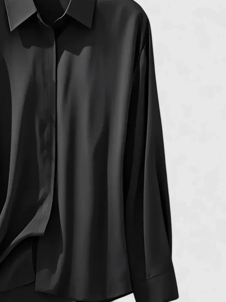 Women's Button-Down Blouse with Collar by Selouva