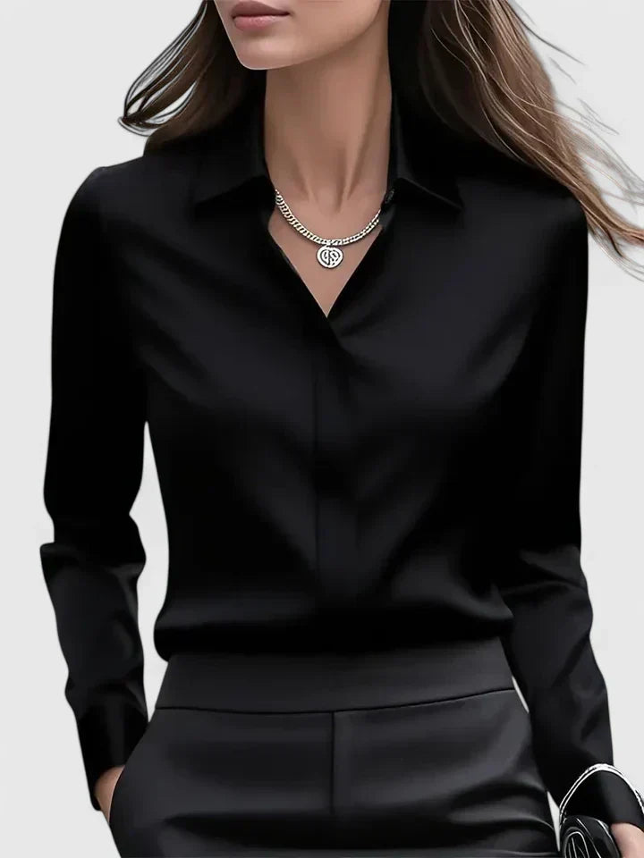 Women's Button-Down Blouse with Collar by Selouva