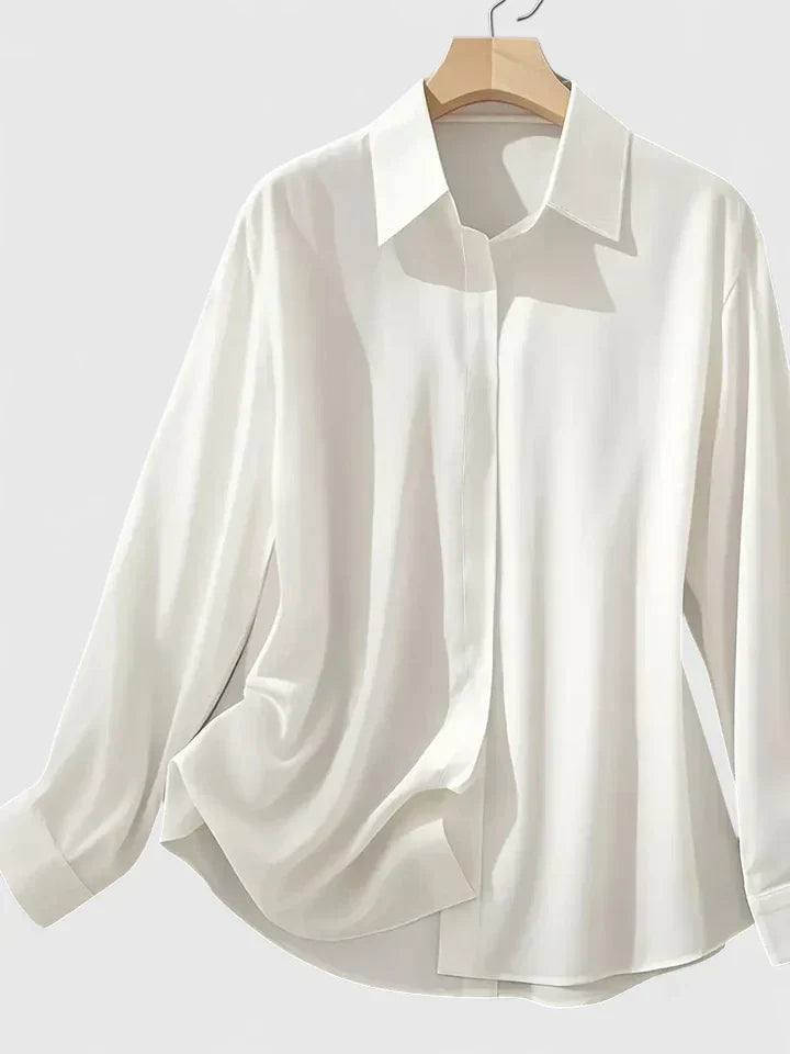 Women's Button-Down Blouse with Collar by Selouva