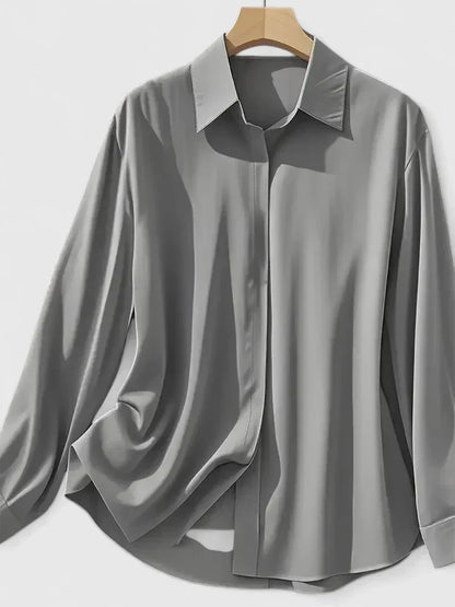 Women's Button-Down Blouse with Collar by Selouva