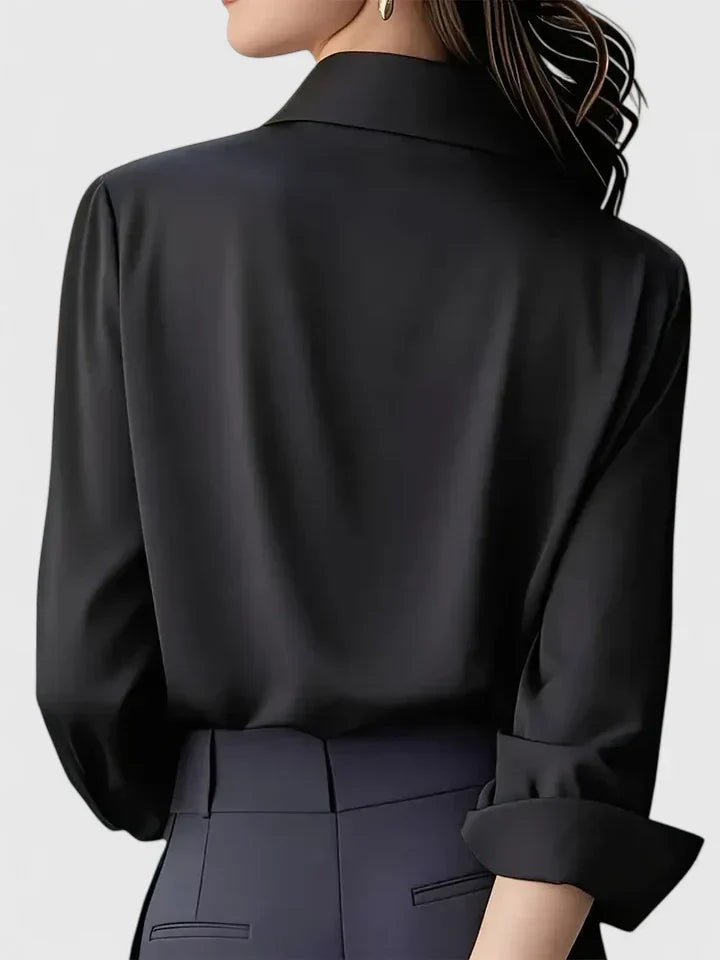 Women's Button-Down Blouse with Collar by Selouva