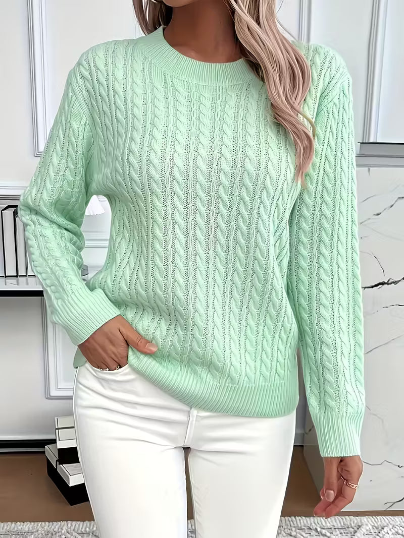 Ravae Comfortable Cable Knit Sweater For Everyday Chic by Selouva