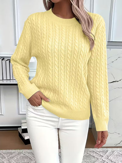 Ravae Comfortable Cable Knit Sweater For Everyday Chic by Selouva