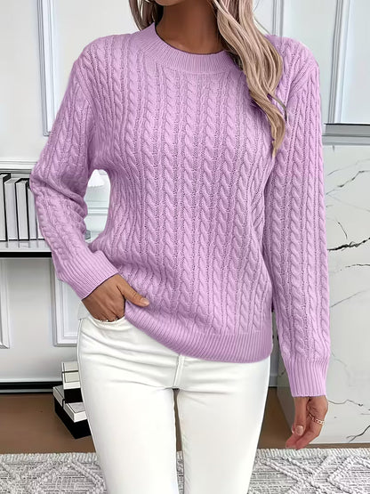 Ravae Comfortable Cable Knit Sweater For Everyday Chic by Selouva