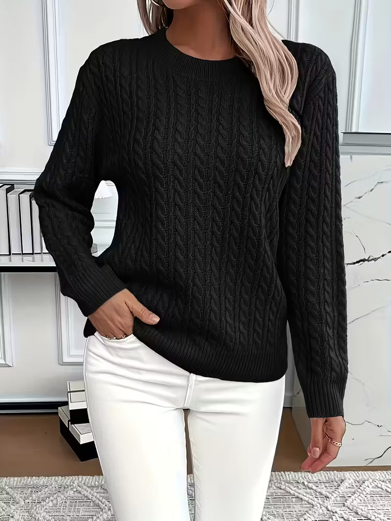 Ravae Comfortable Cable Knit Sweater For Everyday Chic by Selouva