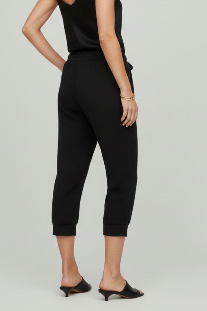 Audrey Womens Capri Trousers With Drawstring Waist And Side Pockets by Selouva