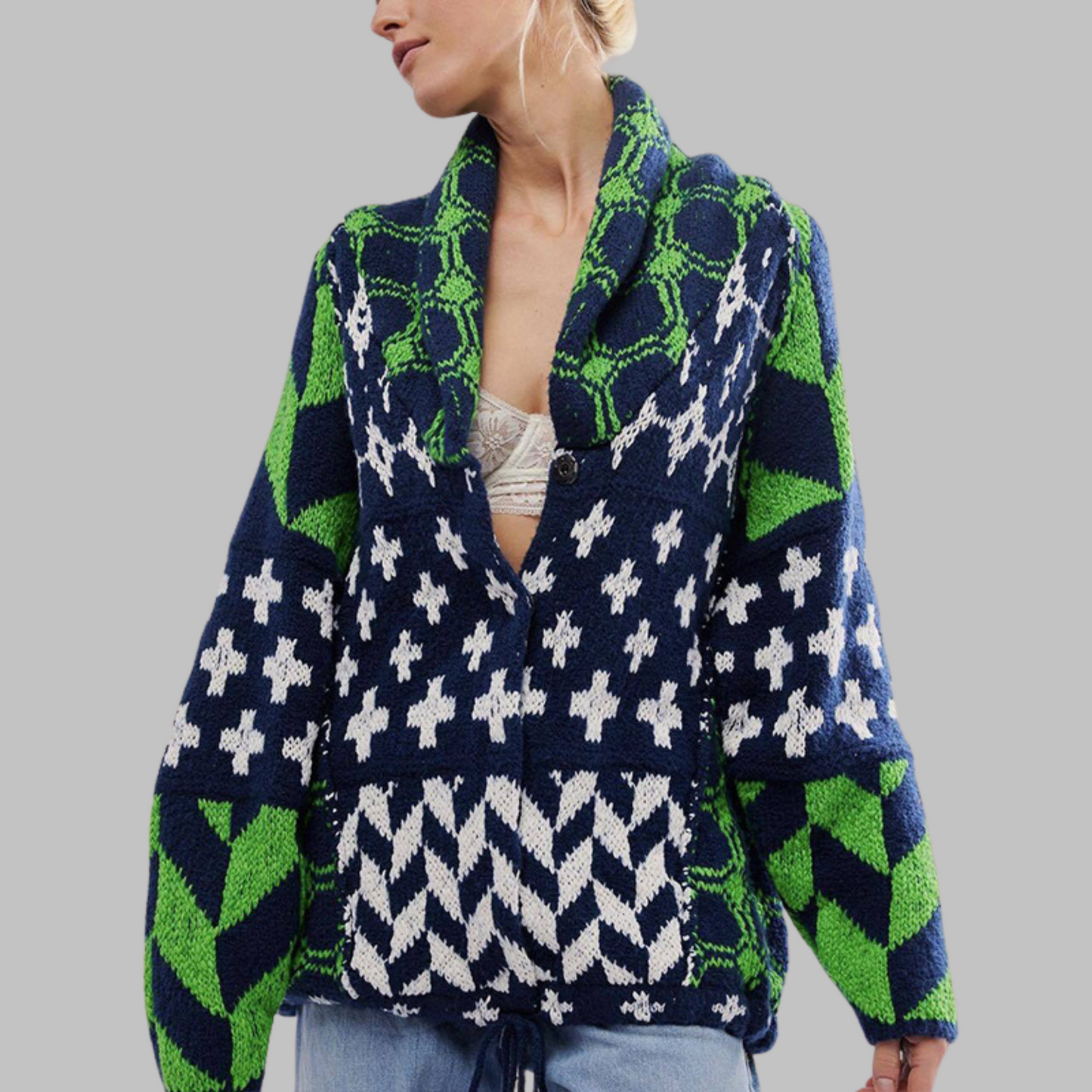 Women's Cardigan Button-Down Loose by Selouva