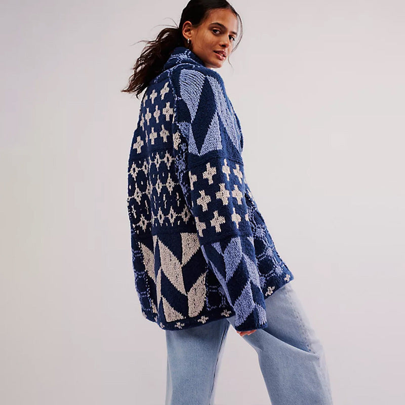 Women's Cardigan Button-Down Loose by Selouva