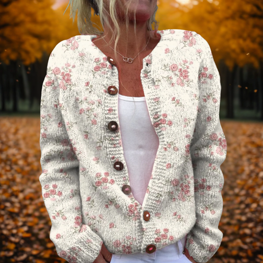 Women's Cardigan Draped Pink Rose by Selouva