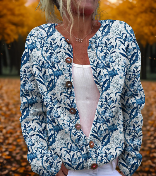 Women's Cardigan Floral Drape Knit by Selouva
