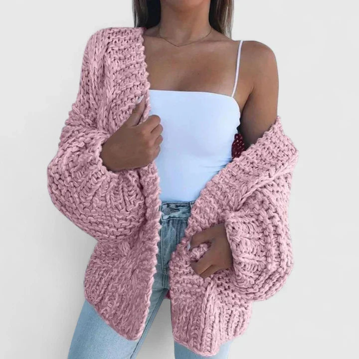 Women's Cardigan Loose Chunky Knit by Selouva