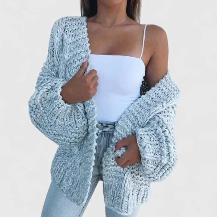 Women's Cardigan Loose Chunky Knit by Selouva