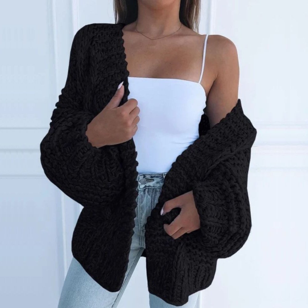 Women's Cardigan Loose Chunky Knit by Selouva