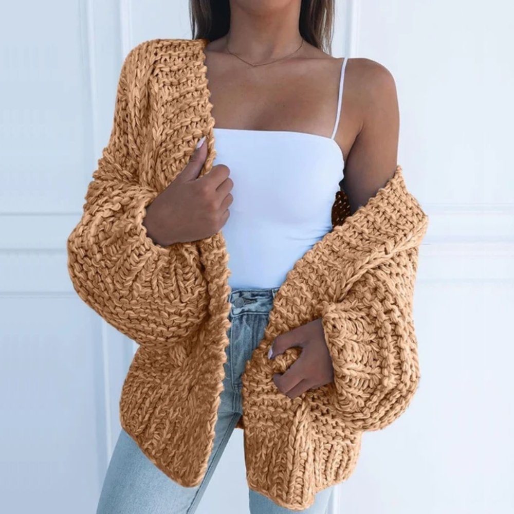 Women's Cardigan Loose Chunky Knit by Selouva