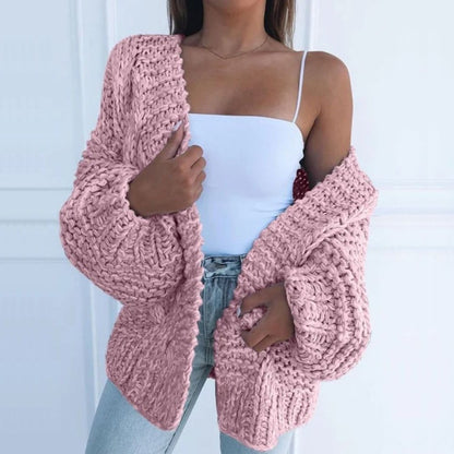 Women's Cardigan Loose Chunky Knit by Selouva