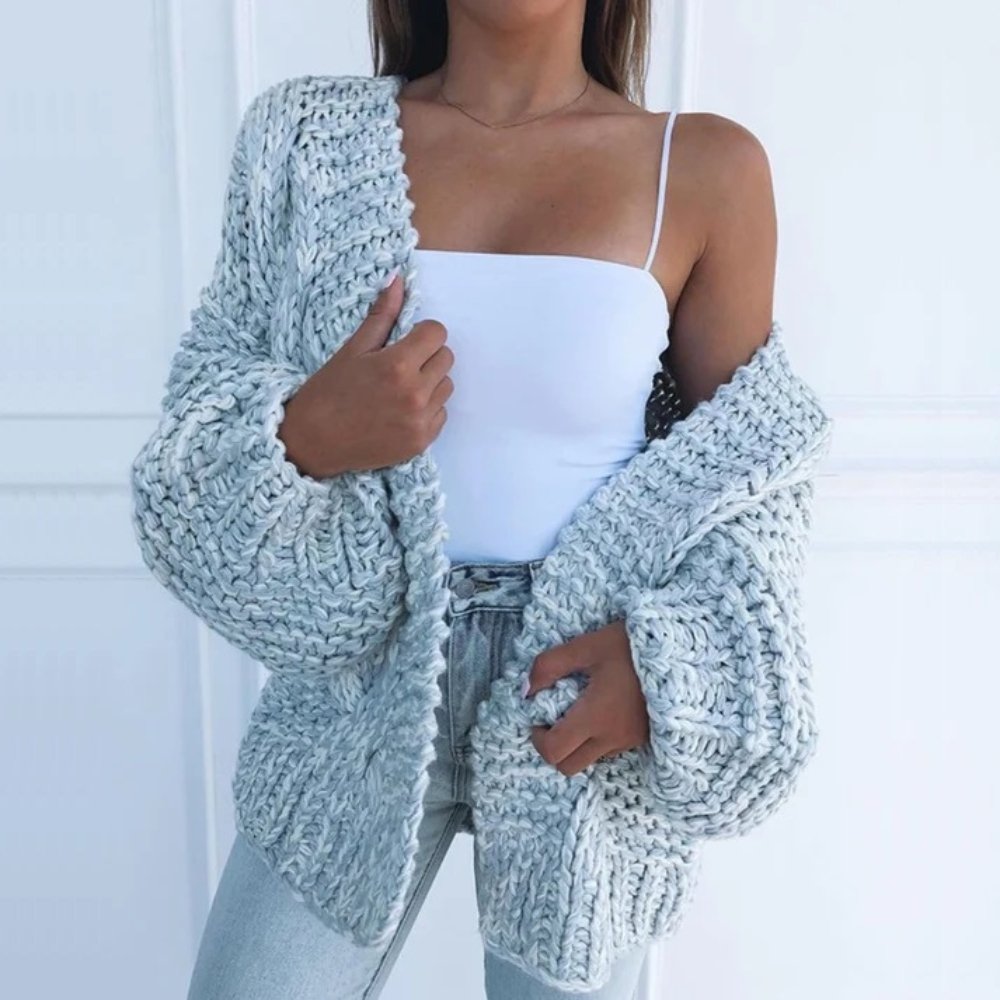 Women's Cardigan Loose Chunky Knit by Selouva