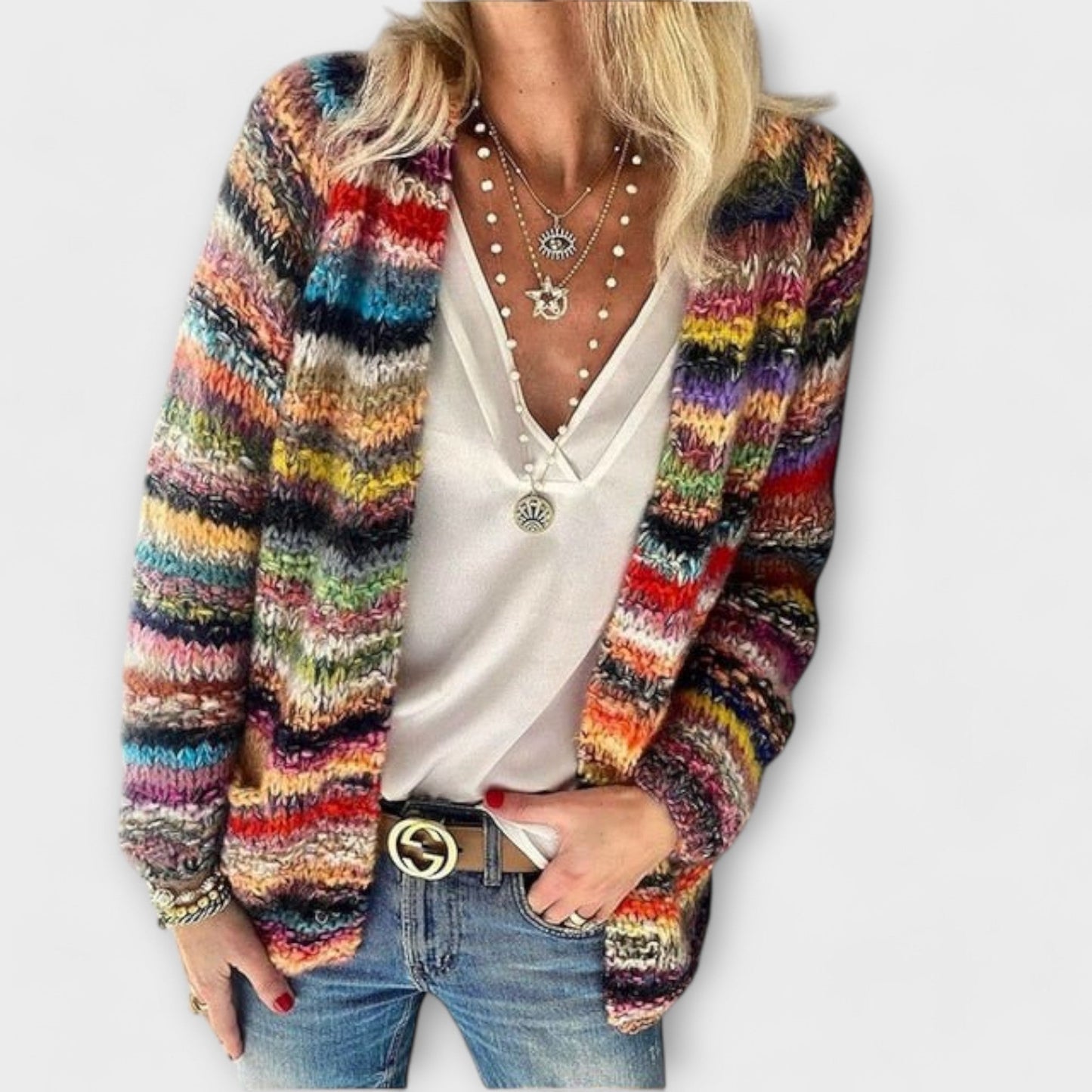 Women's Cardigan Loose Open Front by Selouva