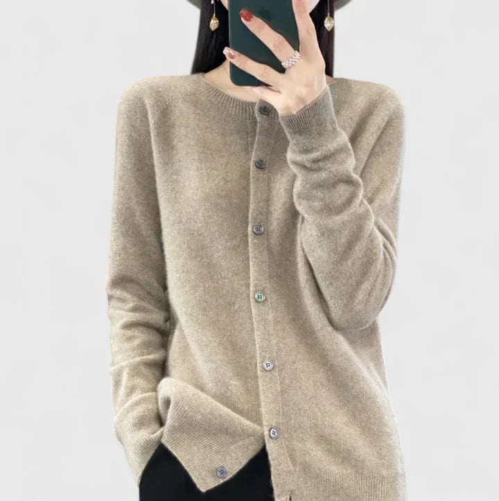 Women's Cardigan O-Neck Closure by Selouva